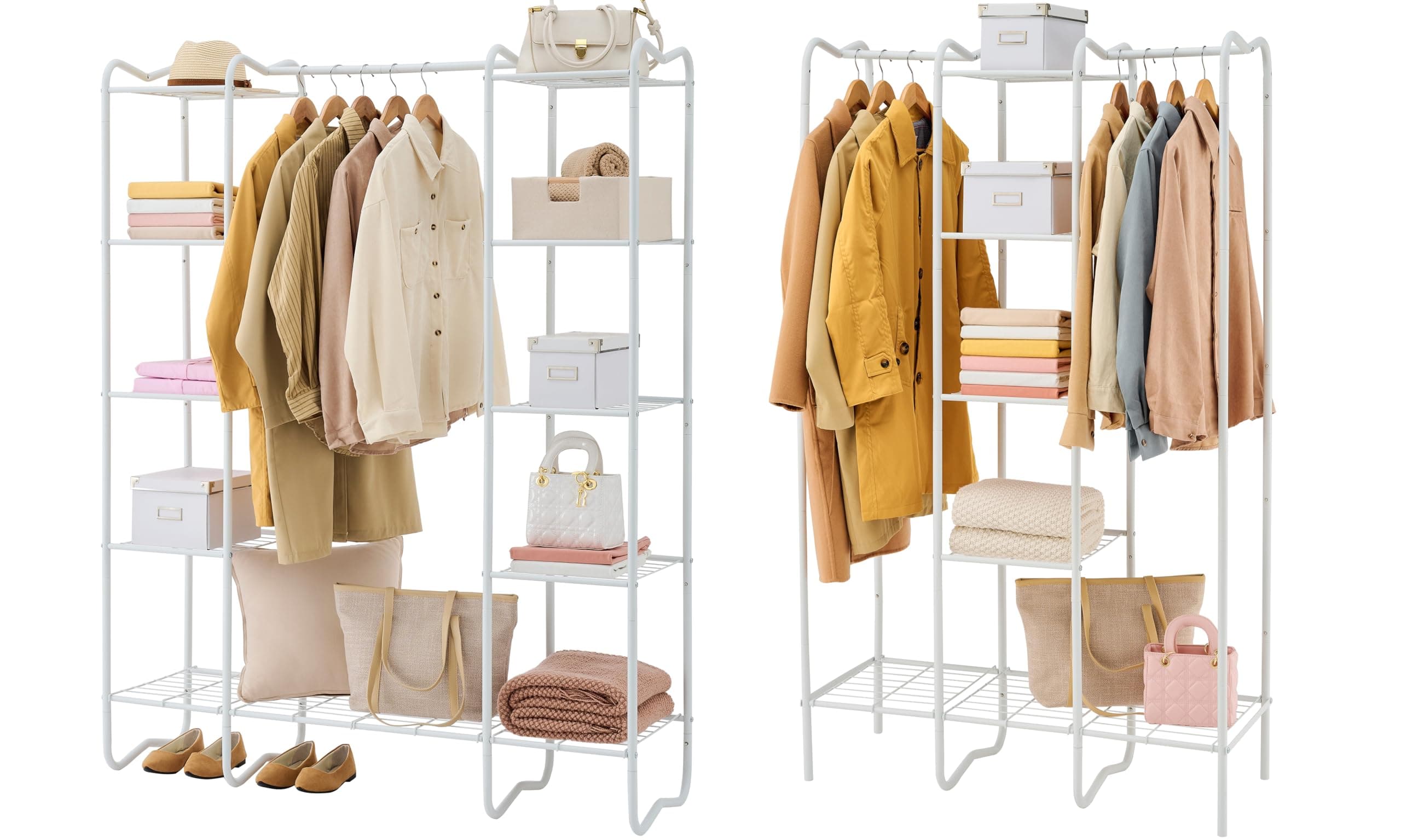 Portable Closet and Clothes Rack with Shelves