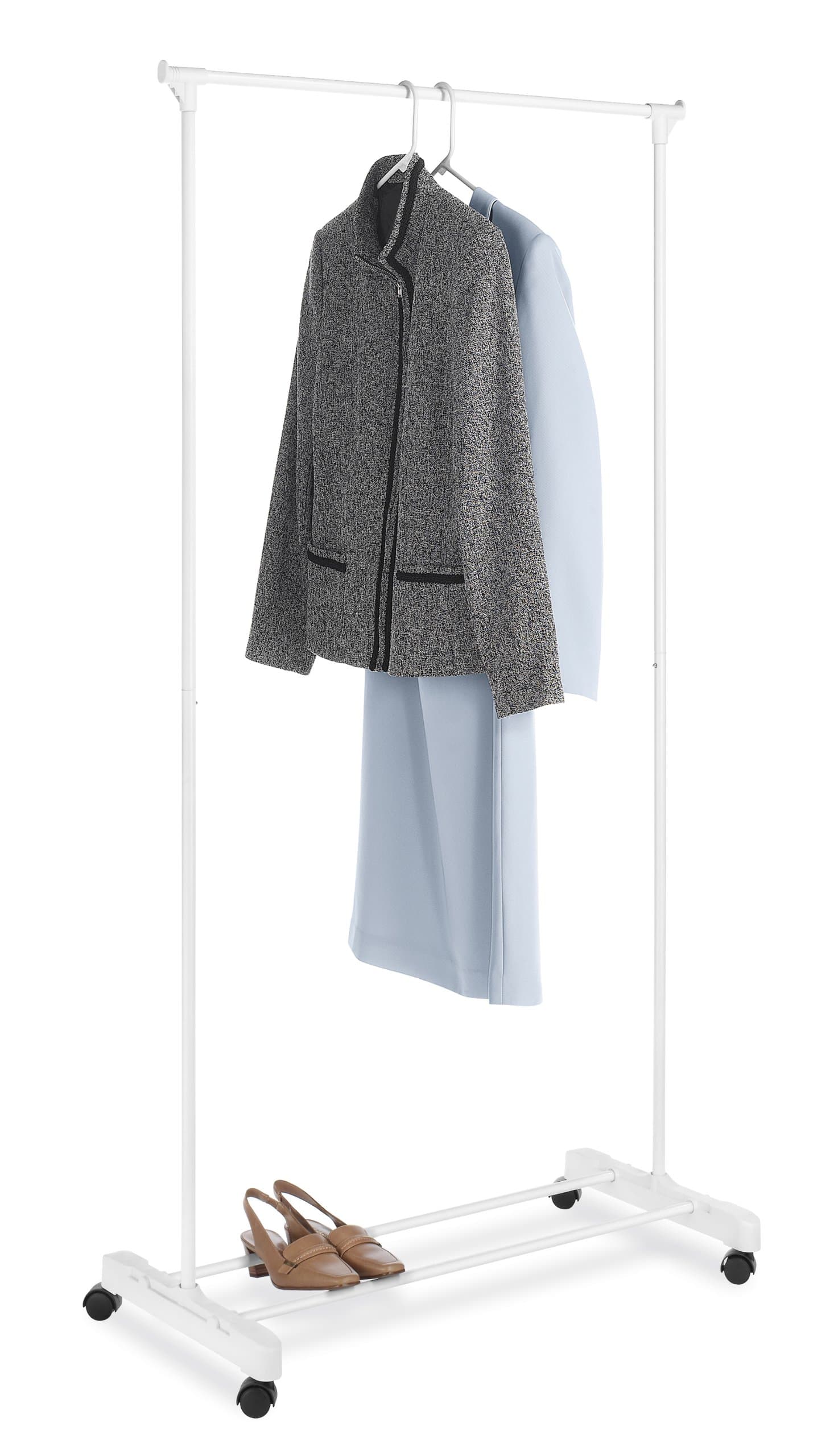 Whitmor White Rolling Garment Rack