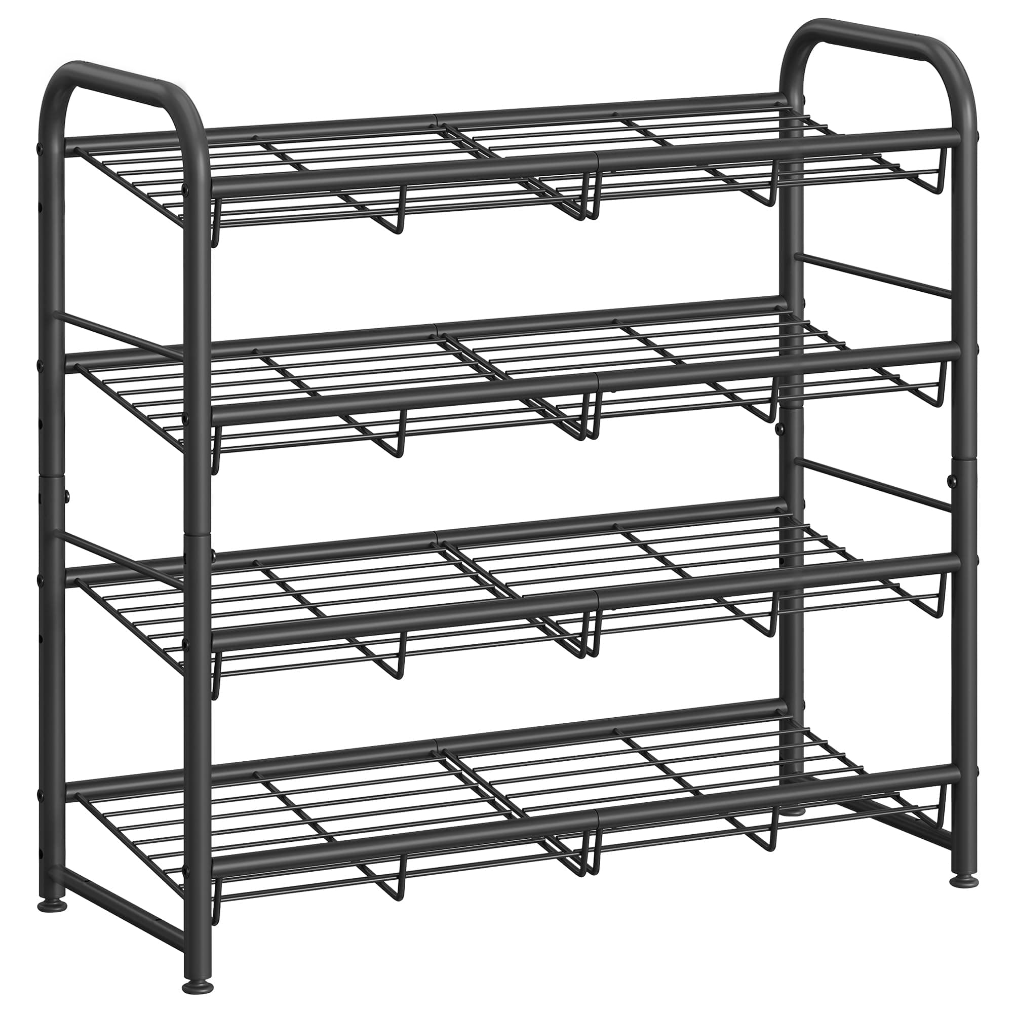 SONGMICS 4-Tier Metal Shoe Organizer, Holds 20 Pairs, Black