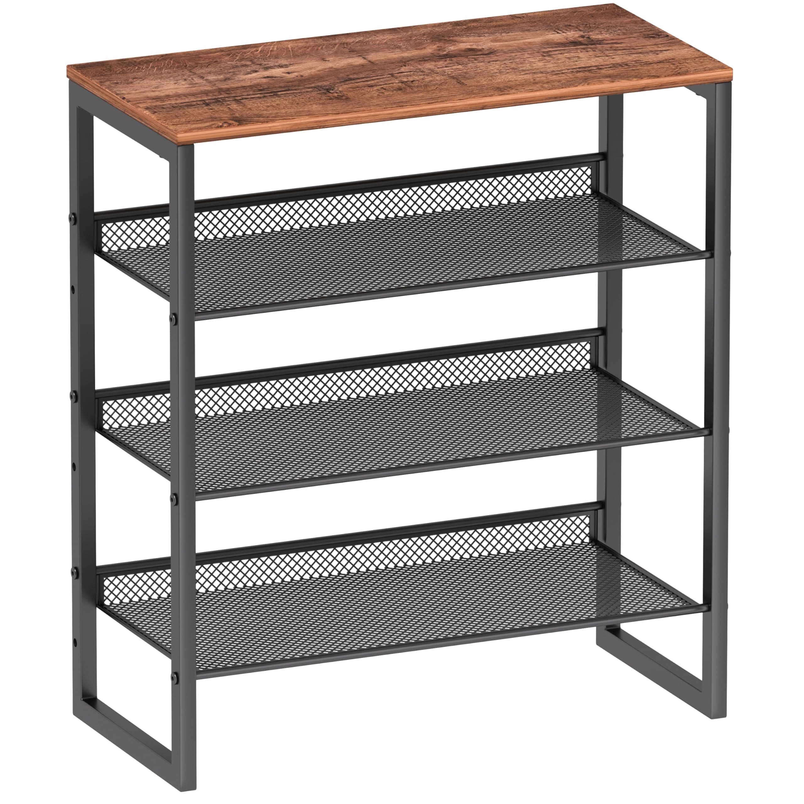 Sturdy Steel 4-Tier Shoe Rack - Entryway Shoe Organizer with Spacious Shelves