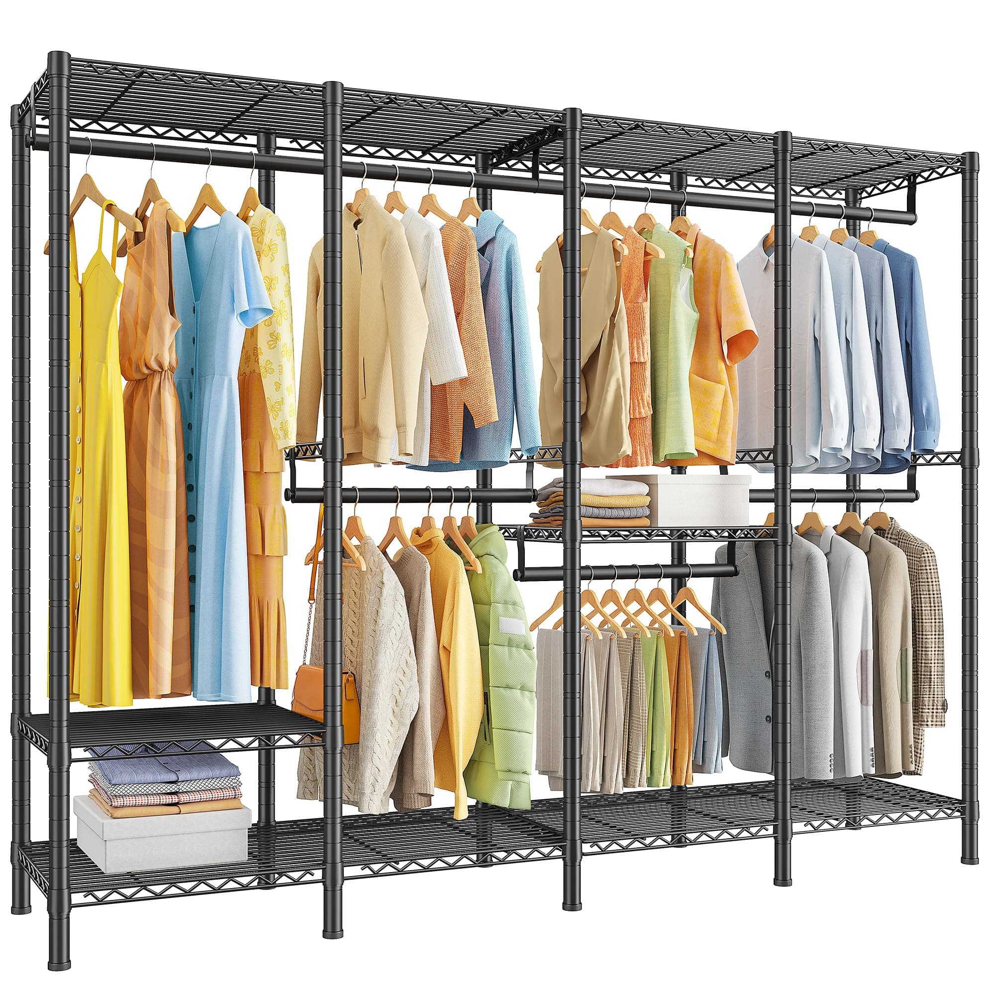Raybee Heavy Duty 1100 LBS Capacity Clothes Rack Black