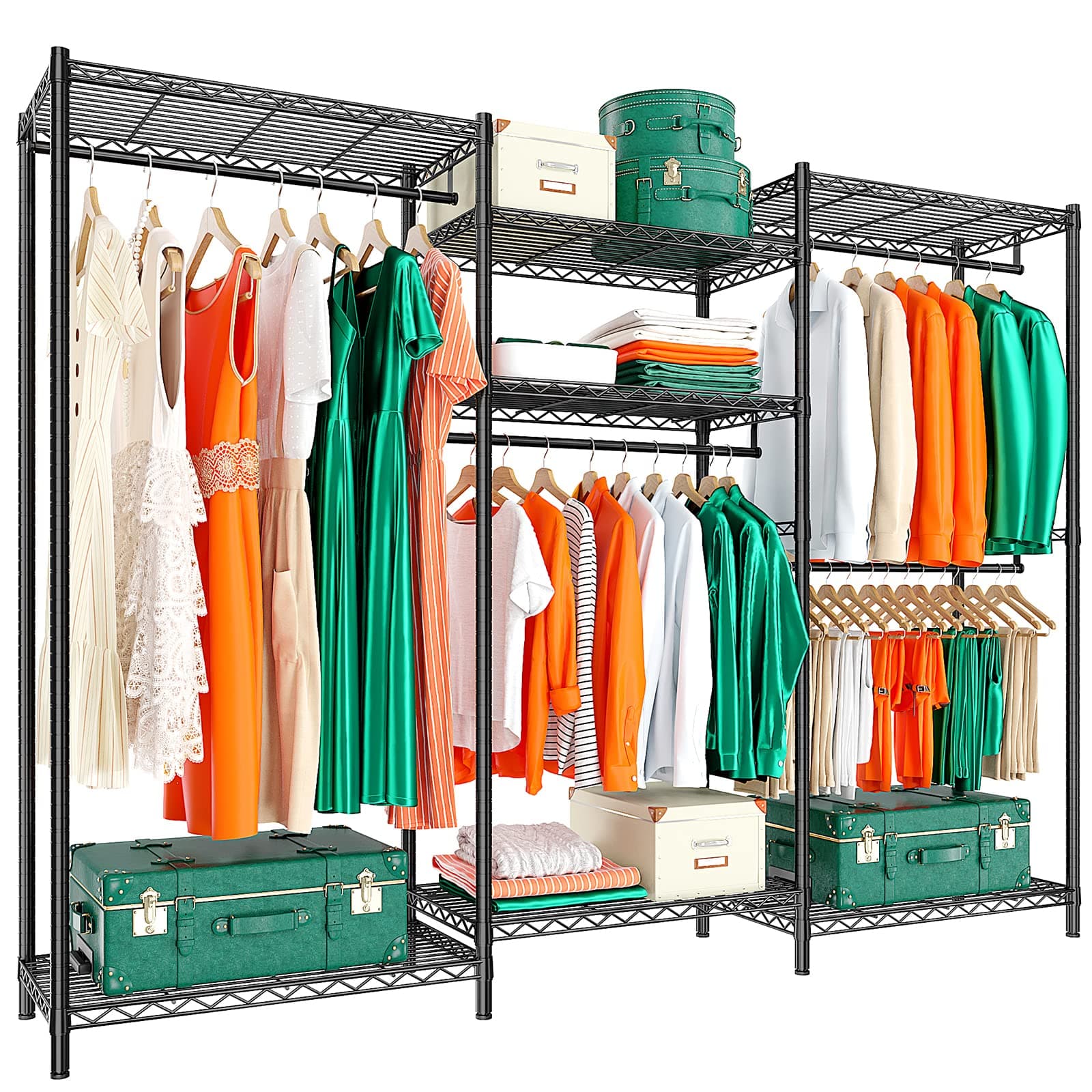 Raybee Heavy Duty 840 LBS Metal Clothes Rack, Black